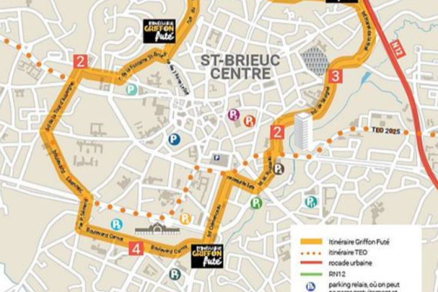 Travaux et circulation à Saint-Brieuc. Découvrez Griffon Futé.